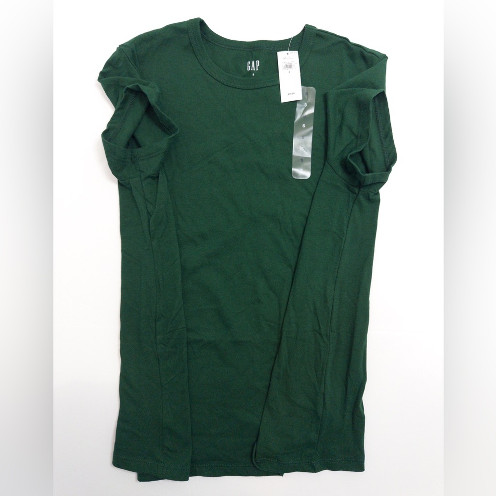 NWT GAP Crewneck T-Shirt Evergreen Glamour Green Short Sleeve Tee Size S Basics - Picture 3 of 12